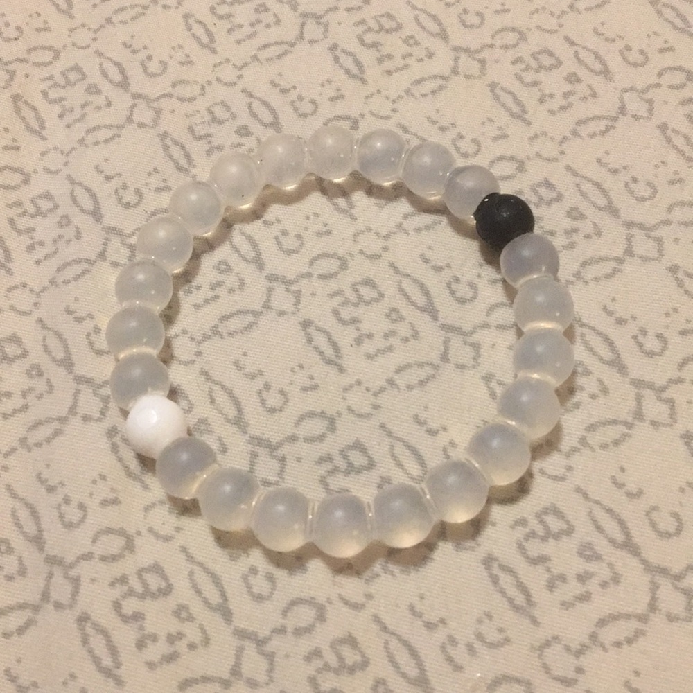 Lokai Balance Bracelet Black White Clear Small
